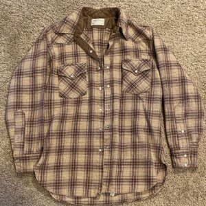 Pendleton Brown and Cream Plaid Button Down Shirt